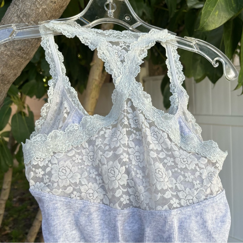 Abercrombie & Fitch Grey Tank Top With Lace Detailing  ! - Picture 12 of 14